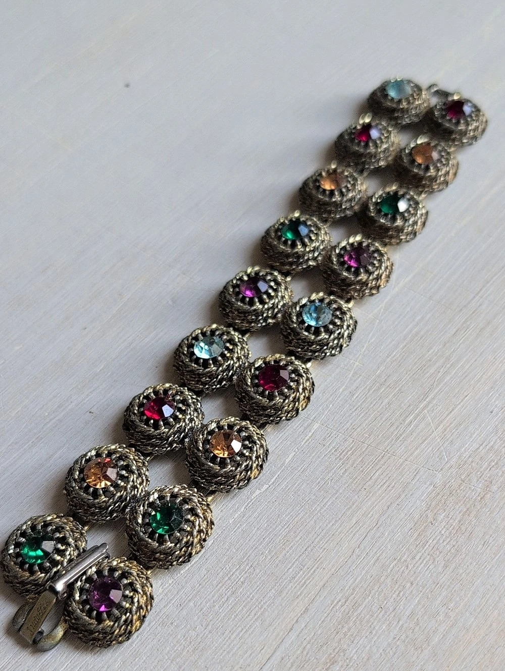 Judy Lee Multicolor Rhinestone Statement Bracelet